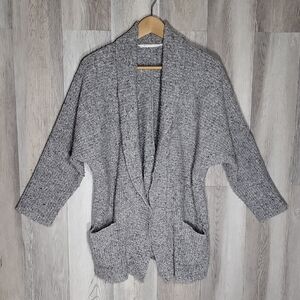 Athleta Womens M Wool Blend Cardigan Sweater Open Front Cottage Flowy Knit